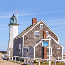 Das 1810 erbaute Scituate Lighthouse in Scituate, Massachusetts