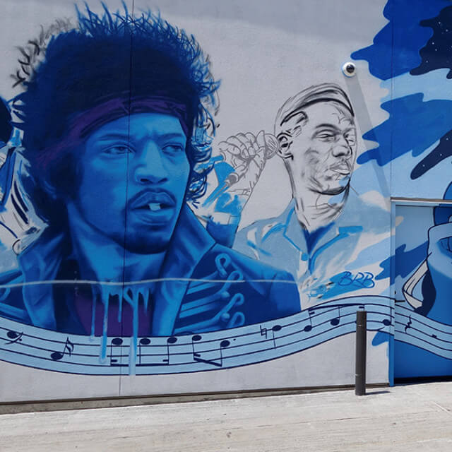 Die Blues Alley im Viertel Deep Ellum in Dallas, Texas