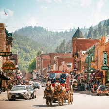 Der historische Ortskern von Deadwood, South Dakota