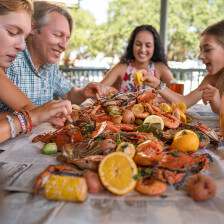 Traditionell zubereitete Garnelen aus Louisiana