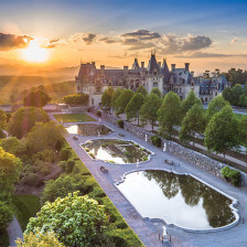 Der Biltmore Estate in Asheville, North Carolina, aus der Vogelperspektive
