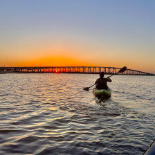 Abendliche Kajaktour in Lake Charles, Louisiana
