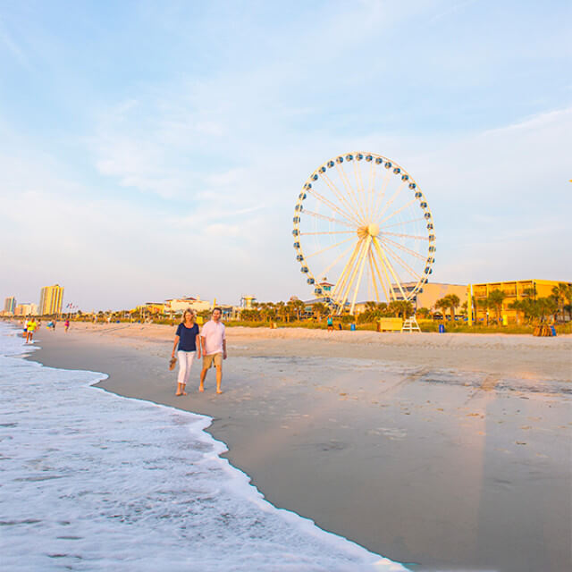 Das SkyWheel am Strand von Myrtle Beach, South Carolina