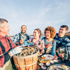 Bootstour auf der Pleasure House Oyster Farm in Virginia Beach, Virginia