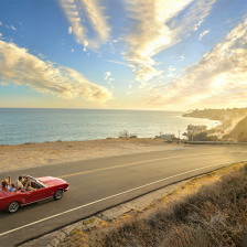 Panoramafahrt auf dem Pacific Coast Highway in Los Angeles, Kalifornien
