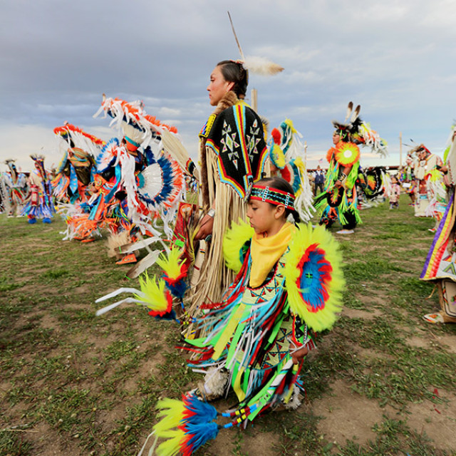 Darbietung beim Fort Washakie Pow Wow im Fremont County, Wyoming