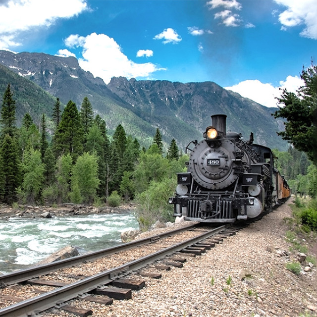 Die Durango & Silverton Narrow Gauge Railroad in Colorado