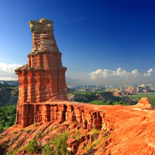 Der Lighthouse Rock im Palo Duro Canyon State Park nahe Amarillo, Texas