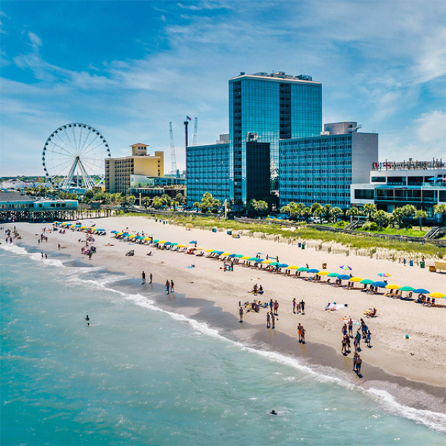 Freizeitspaß am Strand von Myrtle Beach, South Carolina