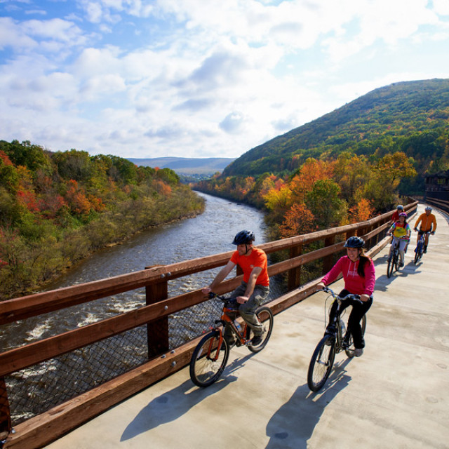 Radtour durch die Lehigh Gorge in Jim Thorpe, Pennsylvania
