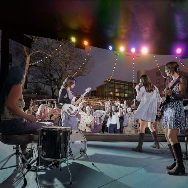 Abendliche Liveunterhaltung in Austin, Texas